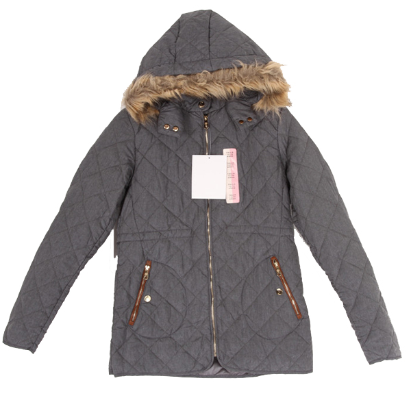 Grey Color Padded Coat