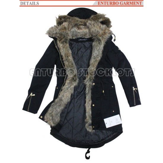 Winter Coat with Fur Hood for Ladies